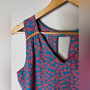 Uncle Frank Dress Women Size M Blue Pink Neon Shift Floral Hippy Boho Sheath